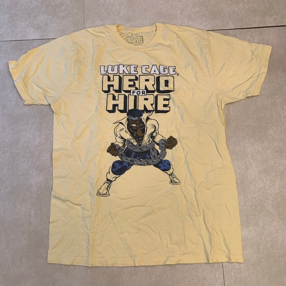 Marvel DC Luke Cage hero for hire graphic t shirt